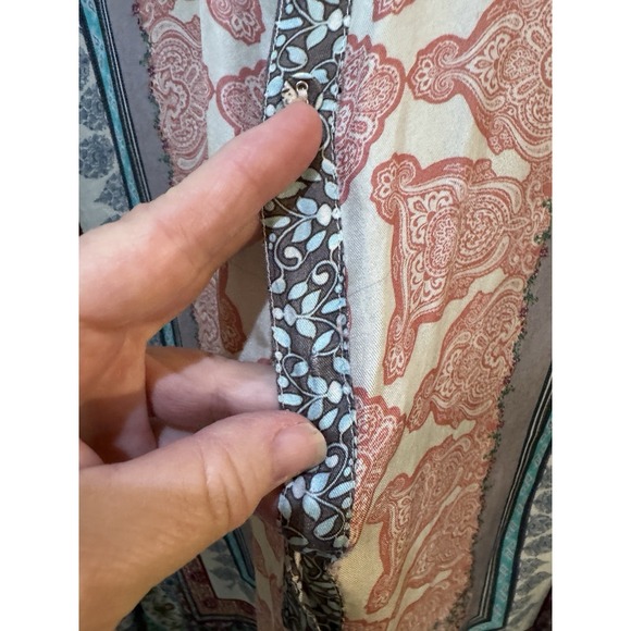 johnny was tunic large Colorful Blouse Silky Long Sleeve - Picture 5 of 11